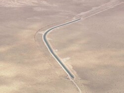 WS AERIAL View of cannel in desert / California, United States Stock Footage