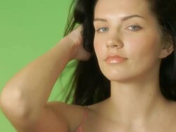 Happy beauty on green Stock Footage