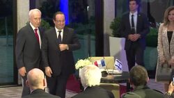 CLEAN : Hollande in Israel says France firm on Ira News Clip