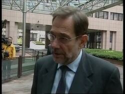 Brussels: Solana: Welcome for decision by NATO on buffer zone News Clip