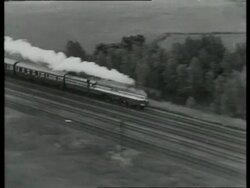 The steam train, Coronation Scot which journeys from London to Edinburgh in 6 hours; made from British steel, UK 1939 Stock Footage