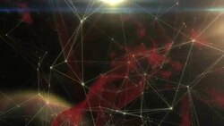 Dots connection in red space Stock Footage
