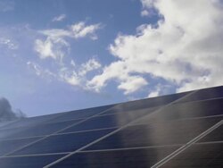 HD Solar Park Against Sky Dolly Shot TL Stock Footage