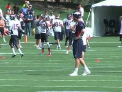 Peyton Manning at Denver Broncos camp Stock Footage