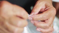Hand sewing Stock Footage
