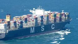 Mediterranean Shipping Company's MSC Flavia sailing in the English Channel News Clip