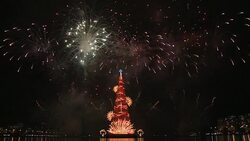 CLEAN : Brazil lights up worlds largest floating Christmas tree News Clip