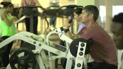 Diverse group of people working out Stock Footage