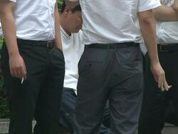 View of employees smoking cigarette Stock Footage