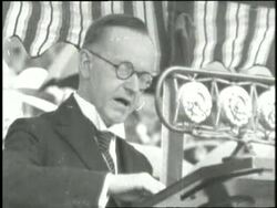 U.S. President Calvin Coolidge makes a speech following his election. News Clip