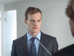 HD Super Slow-Mo: Businessman Defeats His Competitor Stock Footage