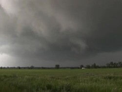 Ominous Storm Clouds - Rotating Supercell Thunderstorm Stock Footage