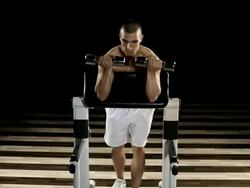 Dumbbells Biceps Curl Stock Footage