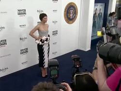 Maggie Gyllenhaal at White House Down Premiere Stock Footage