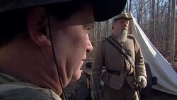 Civil war re-enactment enthusiasts in costume News Clip