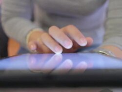 Close-up of women are using digital tablet Stock Footage