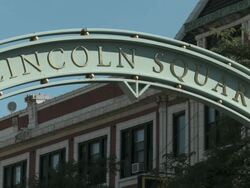 CU Lincoln Square sign / Chicago, Illinois, USA Stock Footage