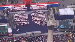 Aerial shots of Heroes' Return event celebrating Team GB and Paralympics GB in Trafalgar Square News Clip