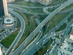 HD: Highway traffic aerial Stock Footage