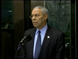 Powell comments on Libya, first remarks since surgery News Clip