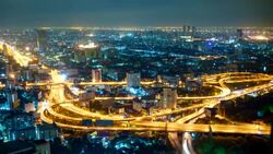 Big City Highway Interchange Stock Footage