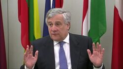 UK Prime Minister Theresa May meets with Antonio Tajani, the President of the European Parliament News Clip