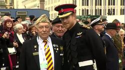 Prince Harry & Prince Philip Visit The Fields of Remembrance At Westminster Abbey News Clip