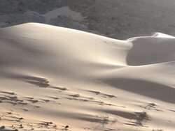 WS View of tall wonderful sand dunes of Hartmann Berge deserted land Hartmann Valley Marie flub with hills and ripples / Namib Desert, Namibia, South Africa Stock Footage