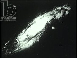 Scientists looking at outer space from telescopes. France, 1940s Stock Footage