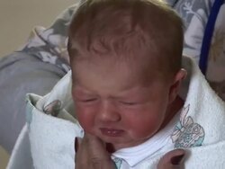 (HD1080i) Burping Newborn Baby Stock Footage