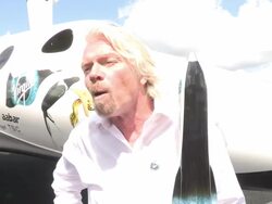 INTERVIEW - Richard Branson on inflight entertainm Stock Footage
