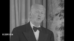 After receiving Four Freedoms Award in NY City, retired US General George Marshall gives speech News Clip