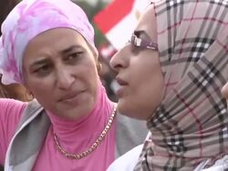 Women & Children part of Protest at Tahrir Square News Clip