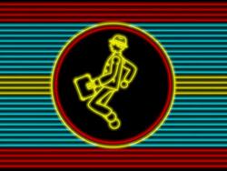 Neon Walking Businessman (4 loops) Stock Footage