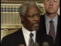 USA: WASHINGTON: PRESIDENT CLINTON PROMISES A WAY TO PAY DEBT TO UN News Clip