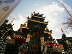 MS Balinese Hindu Temple during Balungan Stock Footage