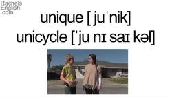 UNI- prefix: unique, unicycle, university! American English Instructional Video