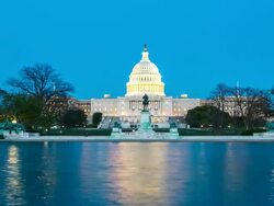 HD Time-lapse: US Capitol Building, Washington DC at dusk, USA Stock Footage