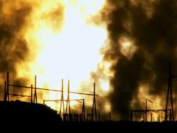 WS Steam rising from power palnt station at sunrise / ARIZONA,United States Stock Footage