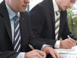 HD: Making Notes At Business Meeting Stock Footage