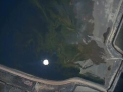 Aerial coastline with sun reflection, South Africa Stock Footage