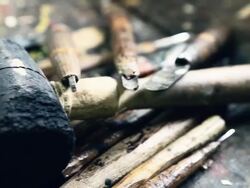 View of chisels and sculpting hammer Stock Footage