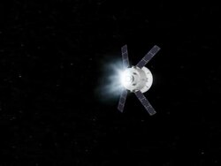 Animation of Orion 2017 Exploration Mission-1 Stock Footage