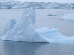 MS Iceberg floating on ocean / Antarctica peninsular, Antarctica Stock Footage