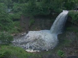 MS Shot of  waterfall  / Minneapolis, Minnesota, United States  Stock Footage