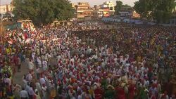 A huge crowd gathers for a Diwali celebration in India. Stock Footage