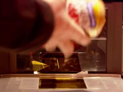 CU Shot of laser scanner at cashier desk / Mall of America Minneapolis, Minnesota, United States Stock Footage