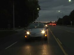 WS POV PAN Electric car travelling on highway / Rochester, Michigan, United States Stock Footage