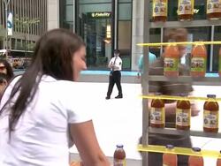 ATMOSPHERE - Participants and signage at Snapple Brings Real Fact To Real Life For Lady Liberty With Help From Nick Cannon Stock Footage