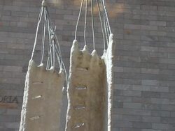 MS PAN Sculpture in front of national gallery of victoria / Melbourne, Victoria, Australia Stock Footage